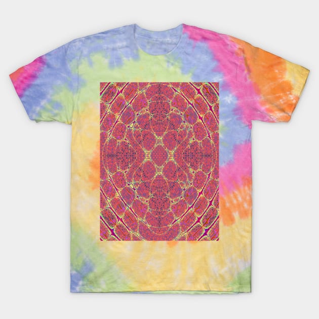 Kaleidoscopic Pink Yellow Orange Mandala T-Shirt by Art by Deborah Camp